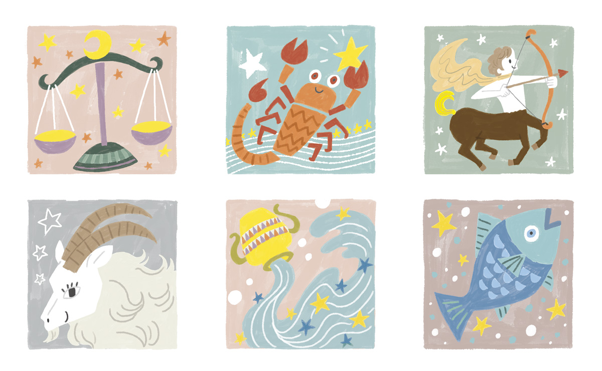 「流光七奈の12星座占い」イラスト